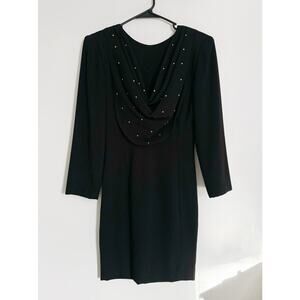 Black Vintage Liz Claiborne Petite Dresses Beaded Collar 6